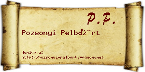 Pozsonyi Pelbárt névjegykártya